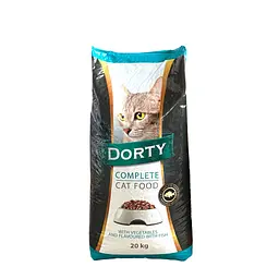 Сухий корм для котів Dorty Cat 20 кг зі смаком риби та овочів