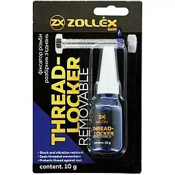 Фіксатор різьби Zollex Threadlocker синій для розбірних з'єднань BFU-5 10г