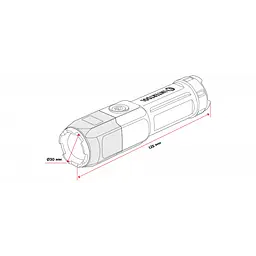Ліхтар ручний Intertool LB-0120 світлодіодний XPE акумуляторний Li-Ion zoom чотири режими яскравість 120 лм USB зарядка - мініатюра 8