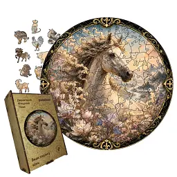 Дерев'яний фігурний пазл puzzlean Знак зодіаку кінь, А3, Картонна коробка 200 елементів