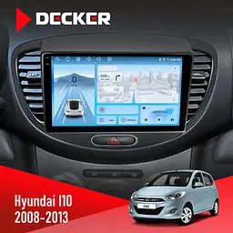 Штатная магнитола Hyundai i10 2008-2013 Decker D9-010 6x128, DSP, 4G, 2K Decker (НФ-00004291)