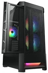 Корпус Cougar Airface RGB Black без БЖ ATX / Micro ATX / Mini ITX USB 3.0 x2 USB 2.0 x1 RGB підсвічування 2x140 ARGB 1x120 ARGB загартоване скло 230x491x386 мм - мініатюра 2