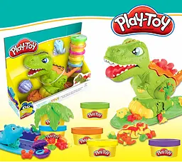 Дитячий набір для Ліпки з Пластиліну Play Toy Динозавр - мініатюра 5