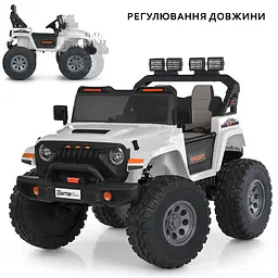 Електромобіль джип 24V7Ah 4x45W 2.4G пульт EVA MP3/USB/Bluetooth шкіра білий (M 6204EBLR-1 24V) - мініатюра 2