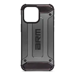 Чехол для Apple iPhone 15 Pro Max, Panzer, серый, противоударный, бронированный, милитари, панель-накладка, защита всего корпуса, защита дисплея и камеры, термополиуретан (TPU) + поликарбонат (PC), ArmorStandart (ARM75646)