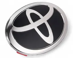 Емблема під склом Toyota Чорна 150х102 мм на скотчі (Завод)