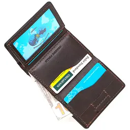 Чоловічий шкіряний гаманець Grande Pelle 8х10х1.5 см acs0025794 - мініатюра 4