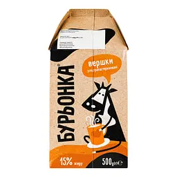 Вершки Бурьонка ультрапастеризовані 15% жиру 500 г - мініатюра 4