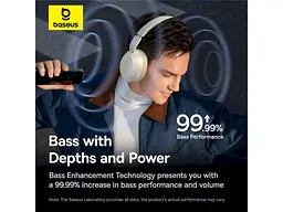Навушники з мікрофоном BASEUS Bass 35 Max White (A00070800221-00) - мініатюра 7
