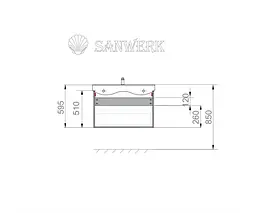 Тумба Sanwerk з умивальником "ЛІГА AIR ПРИНЦ" 90 см, дерево мессина (MV0000394) - мініатюра 4