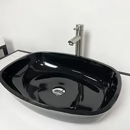 Умивальник накладний Adamant Amarant Black 540x410x130мм, штучний камінь 54 см - мініатюра 4