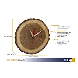 Годинник настінний TFA Tree-o-clock 60304608 - мініатюра 3