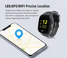 Дитячий смарт годинник Lemfo LT-31 Max з GPS трекером, камерою та функцією прослуховуванням Розумний smart watch для дітей Чорний - мініатюра 4