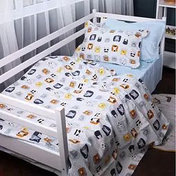 Простирадло на резинці MirSon Poplin Line Kids 09 Sleeping Animals 100x200 см (2200009720734) - мініатюра 2