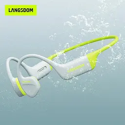 Навушники Langsdom кісткові для плавання BE15 з кістковою провідністю та вбудованою памʼяттю 32 ГБ водонепроникні для спорту Сірий - мініатюра 2