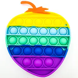 Сенсорна іграшка антистрес силіконова нескінченна пухирця поп іт UKC Pop It Fidget полуниця веселка - мініатюра 3