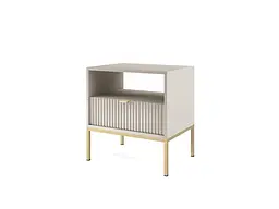 Тумба приліжкова Perfect Home Нова / Nova з 1 шухлядою і золотими ніжками S54 Кашемір (PFH-091255) - мініатюра 5