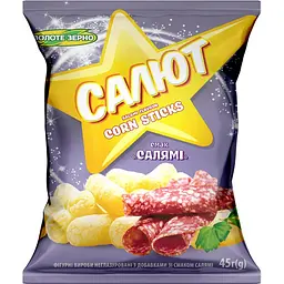 Кукурудзяні палички Салют зі смаком салямі 45 г (72736)