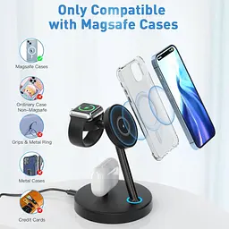 Бездротова зарядна станція INNISTO 3-в-1 для iPhone, Apple Watch і AirPods - мініатюра 7