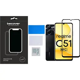 Захисне скло BeCover для Realme C51 Black (710301) - мініатюра 2