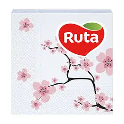 Серветки столові Ruta Double Luxe 24х24 см 2 шари з принтом Сакура 40 шт. (4820023743960)
