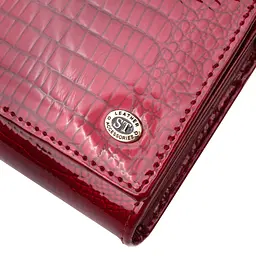 Яскравий жіночий гаманець із лакованої шкіри з візитницею ST Leather 19405 червоний - мініатюра 6