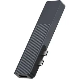 USB-хаб Rapoo USB-C хаб UCM-2003, 7 в 1, чорний (UCM-2003) - мініатюра 2