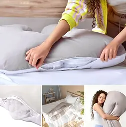 Подушка для вагітних і годуючих XL майбутнім мамам для сну U-подібна підкова обіймашка Mothercare сірий - мініатюра 5