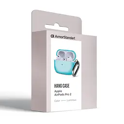 Силіконовий чохол для навушників Apple AirPods Pro 2 2022, Hang Case, люмінесцентний, ультратонкий захисний кейс товщиною 2 мм, захист від подряпин, пилу та ударів, компактний, з карабіном для кріплення, ArmorStandart (ARM68592) - мініатюра 8