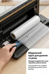 Вакуумний пакувальник 200Вт Zepline ZP-00374 з LED-підсвіткою та рулоном пакетів - мініатюра 8