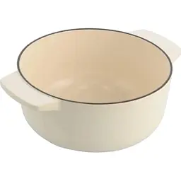 Каструля KitchenAid Cast Iron чавунна з кришкою 26 см 5.2 л мигдальний крем (CC006059-001) - мініатюра 4