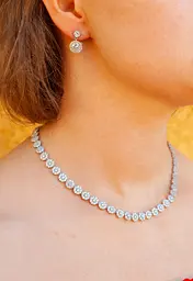 Комплект Кольє і сережки Xuping Jewelry Анабель сріблястий