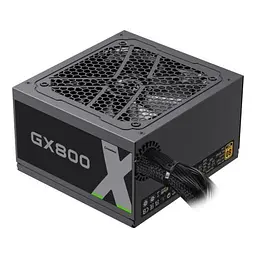 Блок живлення 800 Вт, GameMax GX-800, чорний, 80+ золотистий, Active PFC, 12 см, 3xMolex/6xSATA/4x6+2-pin/2x4+4-pin