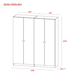 Шафа для одягу Doros Промо Антрацит 2+2 ДСП 180х48х204 (42005333) - мініатюра 8
