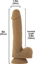 Силіконовий фалоімітатор на присосці Addiction Andrew 8 Bendable Silicone Dong Caramel, 20.3х3.9 см (карамель) - мініатюра 2