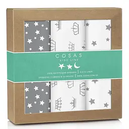 Багаторазові пелюшки дитячі CROWN & STAR 3шт COSAS (4822052032145)