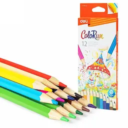 Олівці кольорові Deli EC130-12 Color Run 12 кольорів