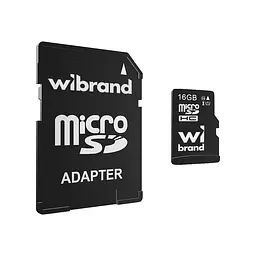 Карта пам'яті microSDHC (UHS-1) Wibrand 16Gb class 10 (adapter SD)