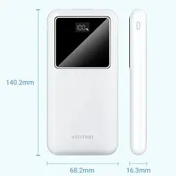 Універсальна мобільна батарея Vention 10000mAh PD QC 3.0 White (FHKW0) - мініатюра 5