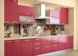 Кухонний фартух Кам'яні Арки ПВХ наклейка вулиці міста Прованс Коричневий 60х300 см Happy Pocket Z180666 - мініатюра 2