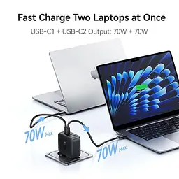 Зарядний пристрій - блок адаптер 4 виходи Baseus EnerFill FH11 3USB-C+USB 140W - мініатюра 5