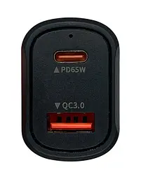 Автомобільний зарядний пристрій XON MaxCharge Type-C 65W (1 x PD65) + QC3.0 Black (CM1A1C65WB 3494) - мініатюра 2