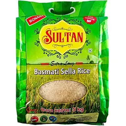 Рис Басматі Sultan Basmati Sella Rice пропарений 5 кг