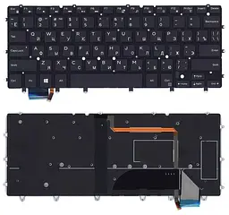 Клавіатура для ноутбука Dell XPS (13 9343) з підсвічуванням (Light), Black, (No Frame)