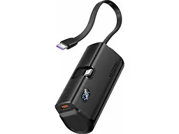 Зовнішній акумулятор (Power Bank) Vention USB-C In/Out, LED display, with built-in Lightning cable 22.5W 4800mAh Black (FHRB0) - мініатюра 2