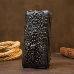 Клатч чоловічий під рептилію 20438 Vintage чорне - мініатюра 10