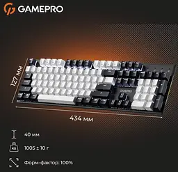 Механічна ігрова клавіатура GamePro MK-144-B Hot-Swap Outemu Red Switch USB Black-White - мініатюра 15