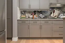 Кухонний фартух Ажурний для кухні наклейка ПВХ квіти прикраси Анотація Сірий 60х250 см Happy Pocket Z180427 - мініатюра 5