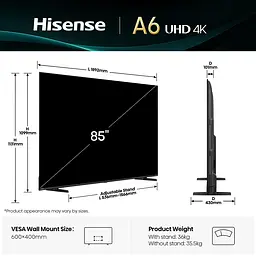LED-телевізор Hisense 85A6Q (7134237) - мініатюра 5