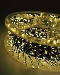 Гірлянда роса мішура на зеленому проводі 30 метрів 900лед Niki Light хвойна лапа з режимами вулична гірлянда на пульті тепло біла - мініатюра 7